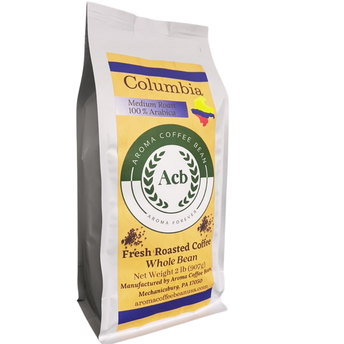 Colombia Coffee Medium Roast Whole Bean 2 lb Resealable Bag