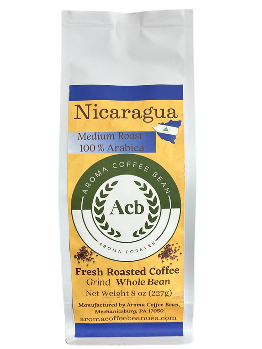 Nicaragua Coffee Medium Roast Whole Bean 8 oz